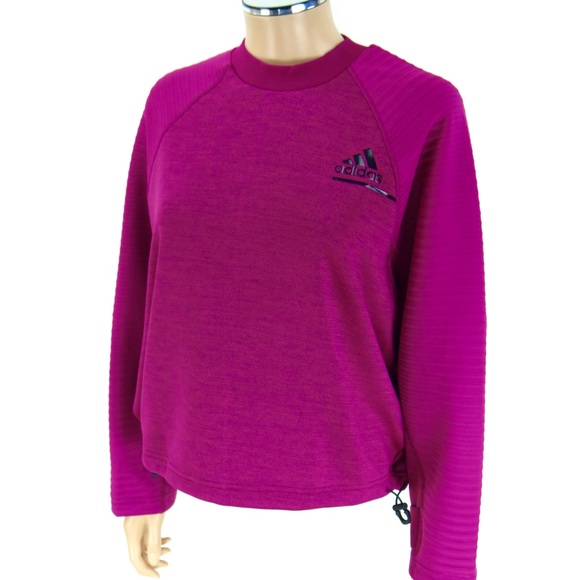 ADIDAS Sweatshirt Women’s SIZE MEDIUM Power Berry Purple ZNE Pullover Top NEW - Picture 10 of 15